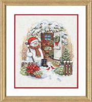 08817 Набор для вышивания крестом DIMENSIONS Garden Shed Snowman "Садовый снеговик"