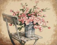 35187 Набор для вышивания крестом DIMENSIONS Roses on White Chair "Розы на белом стуле"