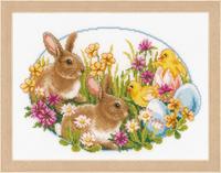 PN-0149534 Набор для вышивки крестом Vervaco Rabbits and chicks "Кролики и цыплята"