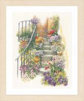 фото PN-0169680 Набір для вишивки хрестом LanArte Flowers Stairs "Квіткові сходи"