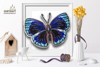 фото Б-020 Набор для вышивки бисером на прозрачной основе "3-D Бабочка Callithea Optima"