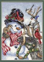 08824 Набор для вышивания крестом DIMENSIONS Snowman &amp; Reindeer "Снеговик и северный олень"