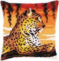 PN-0162253 Набор для вышивания крестом (подушка) Vervaco Leopard "Леопард" 