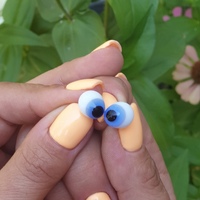 фото очі для іграшок косі, скло 10мм блакитні