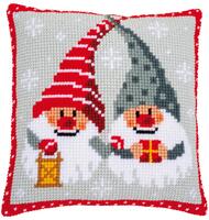 PN-0171685 Набор для вышивания несчётный крест (подушка) 40х40, Christmas gnomes Vervaco