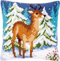 PN-0146918 Набор для вышивания крестом (подушка) Vervaco Deer in winter "Олень зимой"