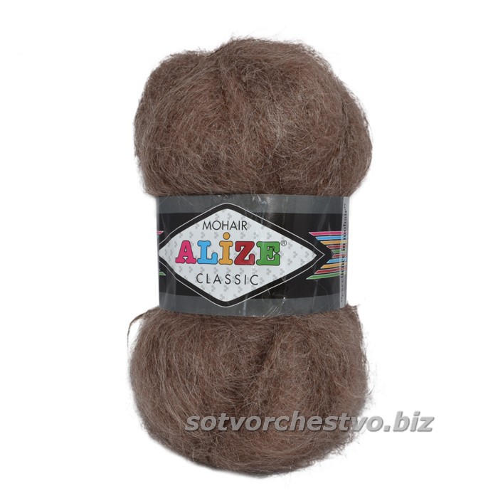 Mohair Classic Alize 410 коричневый меланж | интернет магазин Сотворчество