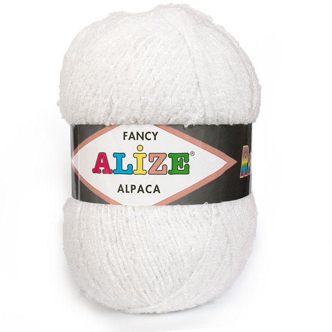 Rainbow Alpaca (Бомба) 55 белый | интернет магазин Сотворчество
