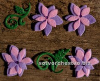 фото декор из фетра - лиловые цветочки