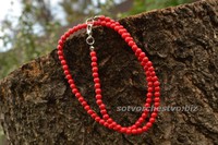 Прессованый Говлит 5 мм красный ожерелье | интернет магазин Сотворчество