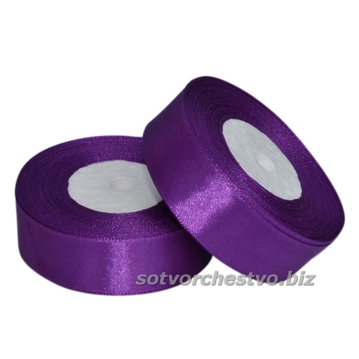 Ленты атласные 25 мм-катушка 35 фиолетовый | интернет магазин Сотворчество