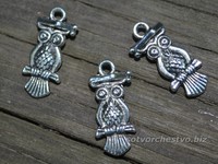 Подвеска сова серебро объемная | интернет магазин Сотворчество