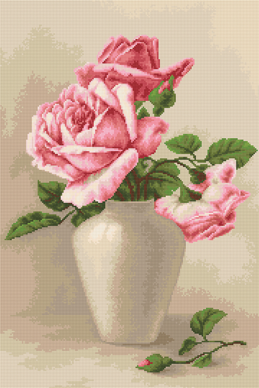 g507 розовые розы в вазе | интернет магазин Сотворчество