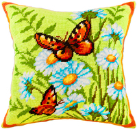 подушка тм чарівниця v-068 метелики в ромашках | интернет магазин Сотворчество