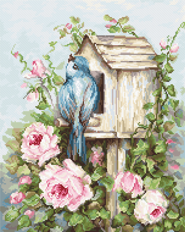 b2352 птичий дом и розы | интернет магазин Сотворчество