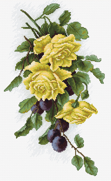 b2230 жёлтые розы с виноградом | интернет магазин Сотворчество