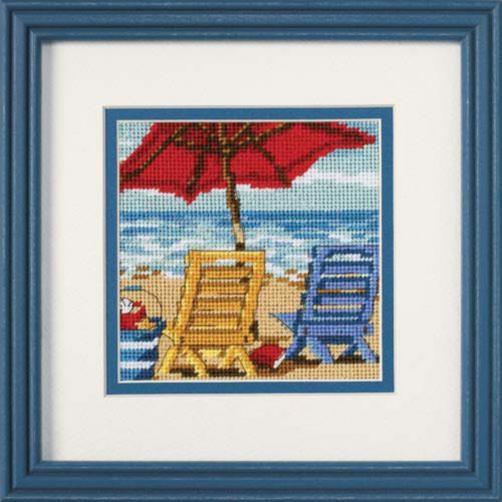 07223 Набор для вышивания (гобелен) DIMENSIONS Beach Chair Duo "Пляжный дуэт"
