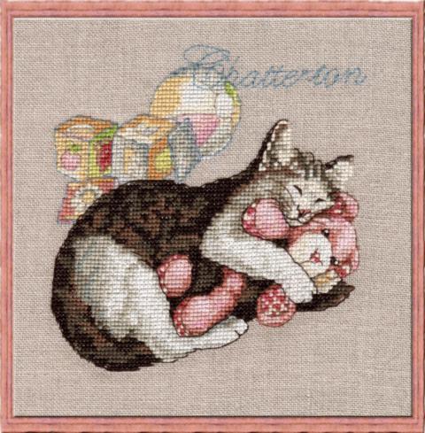 117 K Набор для вышивания крестом NIMUЁ Chatterton "Кот и мишка"