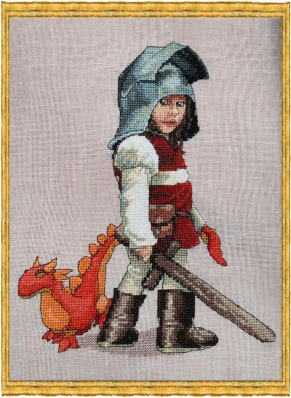 123 K Набор для вышивания крестом NIMUЁ Chevalier &amp; Doudou "Рыцарь и мягкая игрушка" 