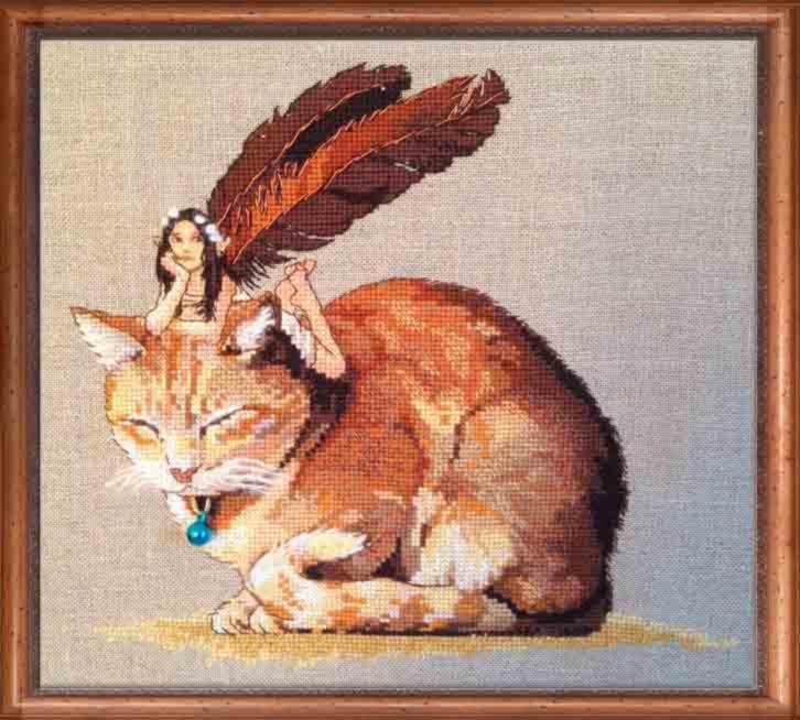 152 К Набор для вышивания крестом NIMUЁ Fairycat "Сказочный кот"