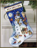 фото 70-08839 Набір для вишивання хрестом DIMENSIONS Snowman &amp; Friends. Stocking "Сніговик та друзі. Панчоха"
