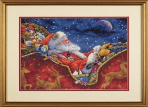 70-08934 Набор для вышивания крестом DIMENSIONS Santa's Midnight Ride "Ночная поездка Санты"