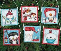 70-08940 Набор для вышивания крестом DIMENSIONS Frosty Friends Christmas Ornaments "Рождественские украшения - Ледяные друзья"