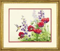 фото 70-35344 Набір для вишивання хрестом DIMENSIONS Hummingbird &amp; poppies "Колібрі та маки"