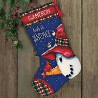 фото 71-09149 Набір для вишивання (гобелен) DIMENSIONS Snowman Perch. Stocking "Сніговик. Панчоха"