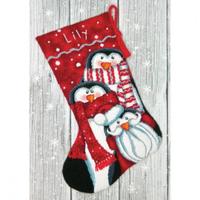 71-09158 Набор для вышивания (гобелен) DIMENSIONS Holiday Penguins. Stocking "Праздничные пингвины. Чулок"