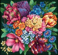 72-120011 Набор для вышивания подушки (гобелен) DIMENSIONS Floral Splendor "Цветочный блеск"