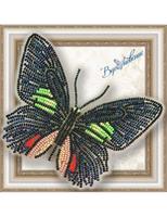фото bgp-006 набор для вышивки бисером на прозрачной основе "3d бабочка parides sesostris zestos" 