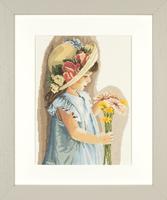 PN-0008175 (35122) Набор для вышивки крестом LanArte Girl with the flowered hat "Девочка с цветочной шляпой"