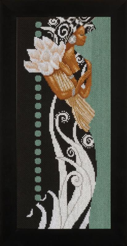 PN-0008187 Набор для вышивки крестом LanArte "Африканская леди с цветами"