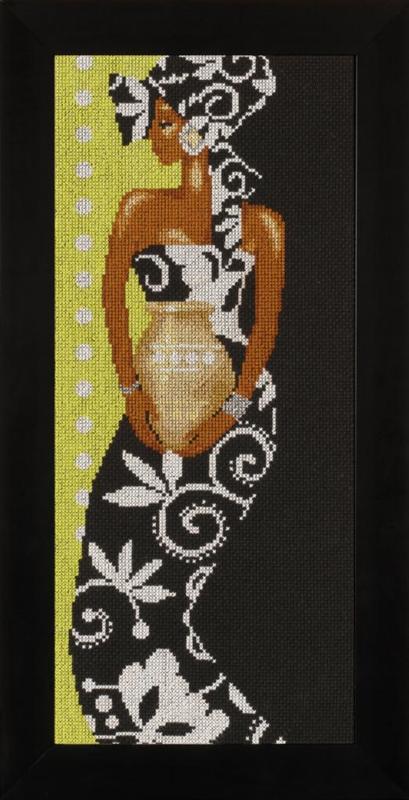 PN-0008188 Набор для вышивки крестом LanArte "Африканская леди с вазой"