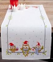 PN-0150868 Набор для вышивания крестом (дорожка на стол) Vervaco Christmas Owls "Смешные совята"