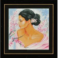PN-0155690 Набор для вышивки крестом LanArte Lady with Blossoms "Девушка c цветами"