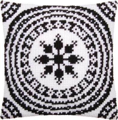 PN-0155756 Набор для вышивания крестом (подушка) Vervaco Black and White "Черный и белый"