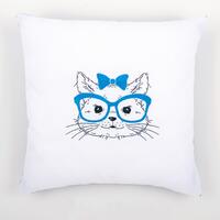PN-0155965 Набор для вышивания гладью (подушка) Vervaco Cat With Blue Glasses "Кошка в синих очках"