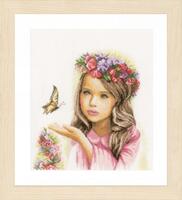 PN-0164072 Набор для вышивки крестом LanArte Angel with Butterflies "Ангел с бабочками"