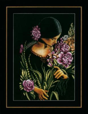 PN-0165378 Набор для вышивки крестом LanArte Woman &amp; flowers "Женщина и цветы"