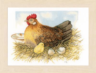PN-0165381 Набор для вышивки крестом LanArte Mother Hen "Мама курица"