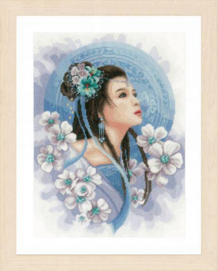 PN-0169168 Набор для вышивки крестом LanArte Asian Lady In Blue "Азиатская девушка в голубом"