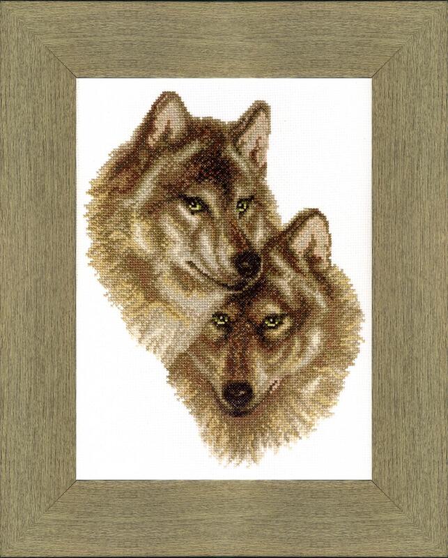 ВТ-058 Набор для вышивания крестом Crystal Art "Волк и волчица"