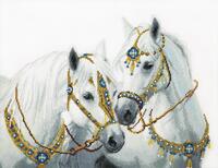 ВТ-249 Набор для вышивания крестом Crystal Art "Свадебные лошади"
