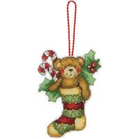 70-08894 Набор для вышивания крестом DIMENSIONS Bear Christmas Ornament "Рождественское украшение Медведь"