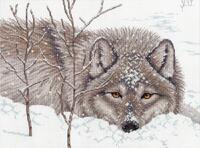 70-35377 Набор для вышивания крестом DIMENSIONS Snow Daze "Волк в снегу" 