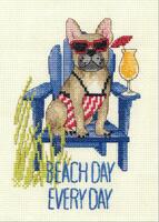 70-65195 Набор для вышивания крестом DIMENSIONS Beach day dog "Пляжная собака"