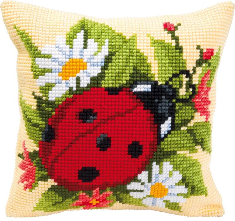 PN-0008586 Набор для вышивания крестом (подушка) Vervaco Ladybug "Божья коровка"