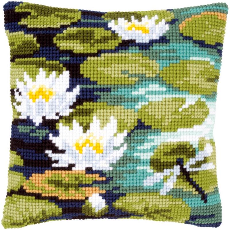 PN-0148217 Набор для вышивания крестом (подушка) Vervaco Water lilies "Водяные кувшинки"